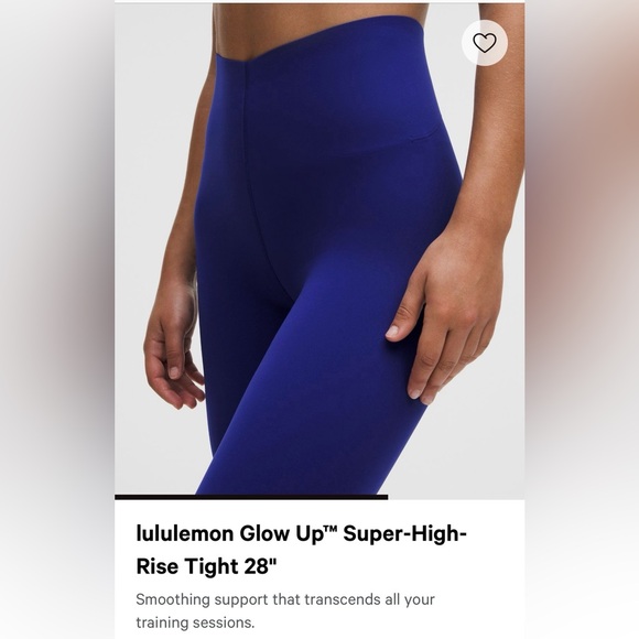 lululemon athletica Glow Up Super High Rise leggings 28” Size 8 Deep Sea Blue - Picture 6 of 9